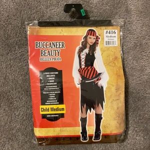 Party City Buccaneer Beauty Pirate Princess Costume Dress Up Girls Size Med 8-10